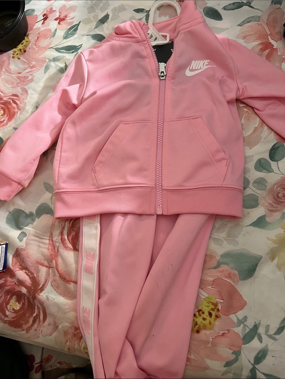 Nike Pink Kids Zip Hoodie and Jogger Set